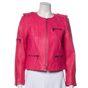 Alice & Olivia Pink Leather Jacket